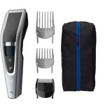 Philips 5000 series Hairclipper series 5000 HC5630/15 Cortapelos lavable, Cortador de pelo plateado/Negro, Negro, Plata, 0,5 mm, 2,8 cm, 4,1 cm, Acero inoxidable, Batería