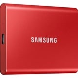 SAMSUNG Portable SSD T7 1000 GB Rojo, Unidad de estado sólido rojo, 1000 GB, USB Tipo C, 3.2 Gen 2 (3.1 Gen 2), 1050 MB/s, Protección mediante contraseña, Rojo