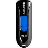 Transcend JetFlash 790 unidad flash USB 512 GB USB tipo A 3.2 Gen 1 (3.1 Gen 1) Negro, Lápiz USB negro/Azul, 512 GB, USB tipo A, 3.2 Gen 1 (3.1 Gen 1), Deslizar, 9 g, Negro