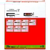 fischer EasyHook Lazo DuoPower 8x40, Pasador blanco