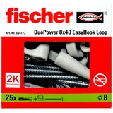fischer EasyHook Loop DuoPower 8x40, Pasador blanco