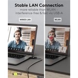 goobay Cable Ethernet USB-A 3.2 Gen1 conector > conector RJ-45, Adaptador de red negro/Plateado