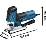 Bosch 0 601 512 003 power jigsaws 780 W 2,6 kg, Sierra de calar azul/Negro, 15 cm, 2 cm, 1 cm, Corriente alterna, 780 W, 4 m