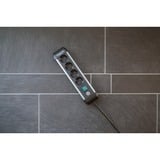 Brennenstuhl Regleta Premium Alu-Line de 4 tomas negro/Aluminio