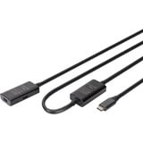 Digitus Cable de extensión USB 3.2 Gen 1 activo, conector USB-C > toma USB-C, Cable alargador negro