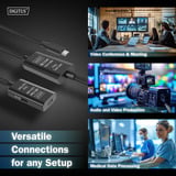 Digitus Cable de extensión USB 3.2 Gen 1 activo, conector USB-C > toma USB-C, Cable alargador negro