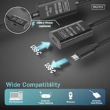 Digitus Cable de extensión USB 3.2 Gen 1 activo, conector USB-C > toma USB-C, Cable alargador negro