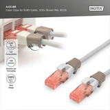 Digitus Clips de colores para cables de parcheo, Grapas de cable marrón