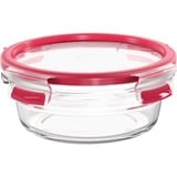 Emsa CLIP & CLOSE N10403 Alrededor Caja 0,6 L Transparente 1 pieza(s) transparente/Rojo, Caja, Alrededor, 0,6 L, Transparente, Vidrio, 420 °C