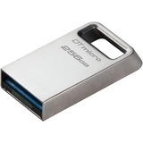 Kingston DataTraveler 256GB Micro 200MB/s Metal USB 3.2 Gen 1, Lápiz USB plateado, 256 GB, USB tipo A, 3.2 Gen 1 (3.1 Gen 1), 200 MB/s, Sin tapa, Plata