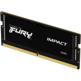 Kingston FURY FURY 16GB 6000MT/s DDR5 CL38 SODIMM Impact XMP, Memoria RAM negro, 16 GB, 1 x 16 GB, DDR5, 262-pin SO-DIMM, Negro