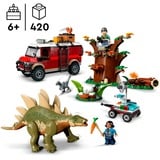 LEGO Misiones Dinosaurio: Descubrimiento del Stegosaurus, Juegos de construcción Juego de construcción, 6 año(s), Plástico, 420 pieza(s), 788 g