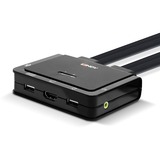 Lindy 42345 interruptor KVM Montaje en rack Negro, Switch KVM negro, 4096 x 2160 Pixeles, 4K Ultra HD, Montaje en rack, Negro