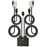 Lindy 42345 interruptor KVM Montaje en rack Negro, Switch KVM negro, 4096 x 2160 Pixeles, 4K Ultra HD, Montaje en rack, Negro