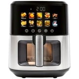 ProfiCook Freidora de aire PC-FR 1286 H, Freidora de aire caliente negro/Acero fino