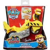 Spin Master PATRULLA CANINA - MOTO JUGUETE MOTO PUPS RUBBLE - Motocicleta de Fricción Deluxe con Función de Caballito y Figura Rubble Patrulla Canina Moto Pups -6060543 - Juguetes Niños 3 Años +, Vehículo de juguete amarillo