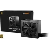 be quiet! PURE POWER 12 750W unidad de fuente de alimentación 20+4 pin ATX ATX Negro, Fuente de alimentación de PC negro, 750 W, 100 - 240 V, 820 W, 50/60 Hz, 10 A, 5 A