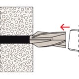 fischer Taco para hormigón celular GB 14, Pasador gris claro