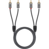 goobay Cable estéreo Cinch Plus negro/Plateado