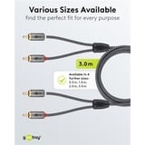 goobay Cable estéreo Cinch Plus negro/Plateado