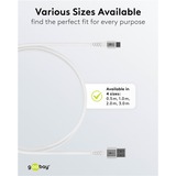 goobay Cable textil USB 2.0 supersuave, conector USB-A > conector USB-C blanco