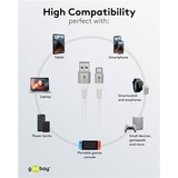 goobay Cable textil USB 2.0 supersuave, conector USB-A > conector USB-C blanco
