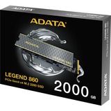 ADATA LEGEND 860 SLEG-860-2000GCS unidad de estado sólido 2 TB M.2 PCI Express 4.0 NVMe 3D NAND 2 TB, M.2, 6000 MB/s