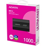 ADATA SD810 1 TB USB Tipo C USB 3.2 Gen 2x2 Negro, Unidad de estado sólido negro, 1 TB, USB Tipo C, USB 3.2 Gen 2x2, 2000 MB/s, Negro
