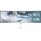 Arozzi Nova 49TUW165, Monitor de gaming blanco
