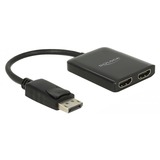 DeLOCK 87769 divisor de video DisplayPort 2x HDMI, Display Port Splitter  negro, DisplayPort, 2x HDMI, 3840 x 2160 Pixeles, Negro, De plástico, 1.4/2.2