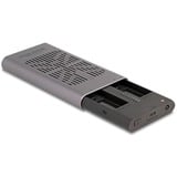 DeLOCK Carcasa USB externa 20 Gbps para 2 x M.2 NVMe PCIe SSD, Caja de unidades gris