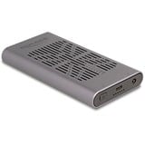 DeLOCK Carcasa USB externa 20 Gbps para 2 x M.2 NVMe PCIe SSD, Caja de unidades gris