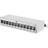 Digitus Panel de parcheo modular de escritorio, 12 puertos, apantallado, Patch Panel gris claro