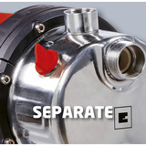 EINHELL GC-WW 1250 NN 5 bar 5000 l/h 1200 W, Bomba acero fino/Rojo, Jardín, Rojo, Acero inoxidable, Acero inoxidable, Acero inoxidable, 5 bar, 50 m
