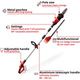 EINHELL GE-HC 18 Li T- Solo Cuchilla doble rojo, Batería
