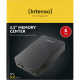 Intenso Memory Center disco duro externo 6000 GB Negro, Unidad de disco duro negro, 6000 GB, 3.5", 3.2 Gen 1 (3.1 Gen 1), 5400 RPM, Negro