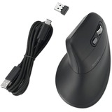 Kensington Ratón recargable Pro Fit Ergo MY630 EQ negro, mano derecha, Diseño vertical, RF Wireless + Bluetooth + USB Type-A, 2400 DPI, Negro