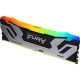 Kingston FURY FURY 48GB 8400MT/s DDR5 CL40 CUDIMM (Kit de 2) Renegade RGB Silver XMP, Memoria RAM plateado/Negro, 48 GB, 2 x 24 GB, DDR5, 288-pin DIMM