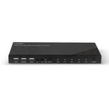 Lindy 32810 interruptor KVM Negro, Switch KVM negro, 4096 x 2160 Pixeles, 4K Ultra HD, Negro