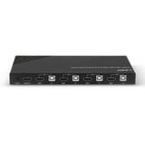 Lindy 32810 interruptor KVM Negro, Switch KVM negro, 4096 x 2160 Pixeles, 4K Ultra HD, Negro