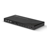 Lindy 32810 interruptor KVM Negro, Switch KVM negro, 4096 x 2160 Pixeles, 4K Ultra HD, Negro