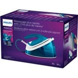 Philips Centro de planchado PerfectCare Compact Essential GC6840/20, Estación de planchado a vapor Petrol/blanco, 2400 W, 360 g/min, Suela de SteamGlide, 6 bar, 1,3 L, 120 g/min