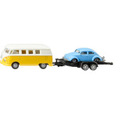 SIKU VW T1 with trailer and VW Beetle Set de modelos a escala de coches Previamente montado 1:50, Automóvil de construcción Set de modelos a escala de coches, Previamente montado, 1:50, Cualquier género, Metal, Plástico, 3 pieza(s)