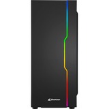 Sharkoon RGB Slider Midi Tower Negro, Cajas de torre negro, Midi Tower, PC, Negro, ATX, micro ATX, Mini-ITX, Juego, 15,7 cm