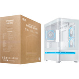 ASUS PRIME AP202 ARGB Mini Tower Blanco, Cajas de torre blanco, Mini Tower, PC, Blanco, micro ATX, Mini-ITX, Metal, Juego