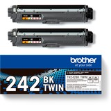 Brother TN-242BKTWIN cartucho de tóner 2 pieza(s) Original Negro 2500 páginas, Negro, 2 pieza(s)