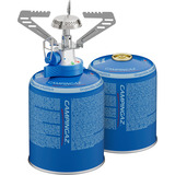 Campingaz Cocina de camping Combo Camping Connect + 2 CV 470 Plus, Cocina de gas plateado/Azul