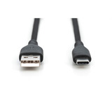 Digitus Cable de conexión USB 2.0 de silicona USB-A > USB-C negro