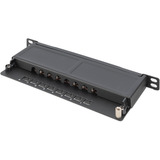 Digitus Panel de parcheo delgado CAT 6A, clase EA, 8 puertos, Patch Panel negro