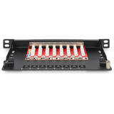 Digitus Panel de parcheo delgado CAT 6A, clase EA, 8 puertos, Patch Panel negro